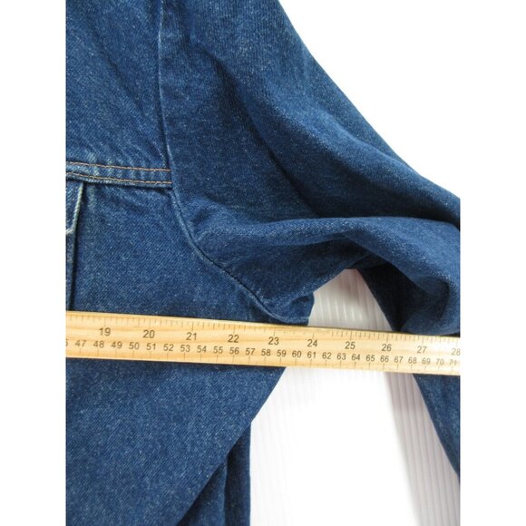 VINTAGE Rustler Jacket XL Trucker Moto Button Up Denim 80s 90s USA * - Picture 6 of 14